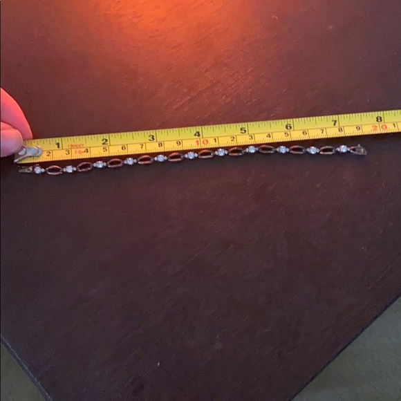 Dainty 925 Sterling Silver Clear Gemstone Bracelet Delicate - Picture 6 of 7